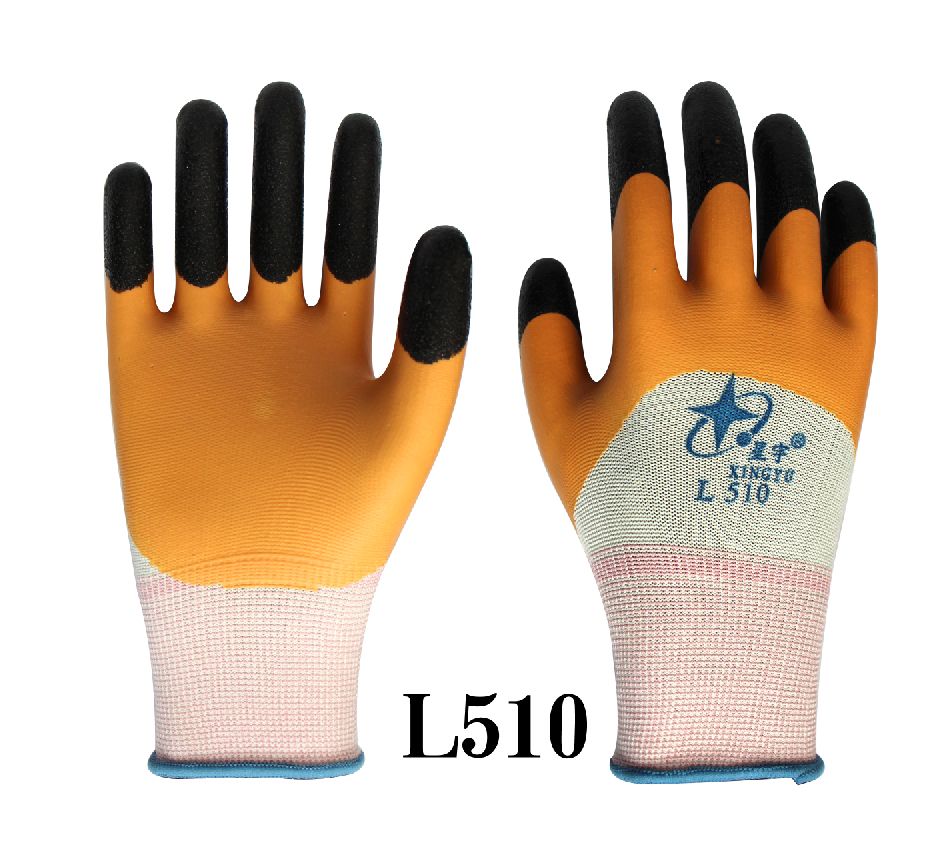 L510 十三针白涤纶防滑加固耐磨半浸手套